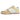 Nike Dunk Low Next Nature Soft Yellow Alabaster baskets en vue latérale avec empiècements jaune pastel, base blanche et Swoosh iconique en cuir