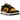 Nike Dunk Low Reverse Goldenrod baskets vue latérale avec empeigne en cuir noir, empiècements jaunes, swoosh noir et semelle blanche