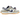 Baskets Nike SB Dunk Low Rayssa Leal vue latérale avec empiècements blancs et violets, cuir texturé, logo sourire brodé et lacets épais