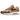 Nike Air Max 1 British Tan Light Bone baskets en vue inclinée avec une empeigne brune texturée, une semelle claire et une unité Air visible au talon.