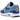Nike Air Max 1 Psychic Blue baskets vue latérale avec détails en cuir bleu, semelle intermédiaire blanche et l'emblématique unité Air au talon