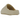 Yeezy Slide Bone baskets vue de profil, fabriquées dans une conception monobloc en mousse EVA beige avec une semelle crantée