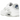 Nike Air Max 90 Team White Royal baskets vue latérale avec empeigne blanche, détails bleu roi sur les œillets et semelle Air Max