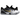 Nike Kobe 9 EM Low Protro Mambacita baskets en vue latérale avec empeigne noire et blanche, détails dorés ainsi qu'une semelle intermédiaire blanche.