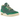 Air Jordan 3 Retro Nina Chanel Abney Bicoastal baskets en vue latérale avec empeigne en daim vert, lacets blancs et motif éléphant emblématique.