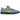 Nike SB Dunk Low The Powerpuff Girls Bubbles baskets vue latérale avec une empeigne bleu clair, des lacets jaunes et un large swoosh jaune