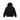 Fear of God Essentials Pullover Chest Logo Hoodie Stretch Limo baskets vue de face en coton noir avec logo blanc central sur la poitrine