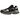 New Balance 9060 Black Grey GS baskets en vue latérale avec daim noir, empiècements en mesh gris, lacets épais et semelle intermédiaire blanche sculptée