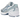 New Balance 740 Ice Blue baskets vue latérale bleu glacier et blanc avec tige en mesh, détails argentés et semelle intercalaire amortissante