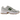 New Balance 740 Silver Metalic Dark Alpine Green baskets de profil avec du mesh argenté et des détails vert foncé