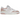 New Balance 550 White Pink Sea Salt baskets vue latérale avec empeigne en cuir blanc, logo N rose, détails au talon et semelle extérieure en gomme.