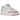 New Balance 550 White Pink Sea Salt baskets vue latérale avec empeigne en cuir blanc, accents roses et la silhouette emblématique