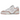 New Balance 550 White Pink Sea Salt baskets en vue latérale, avec une empeigne en cuir blanc, des détails roses, le logo 550 et une semelle blanche.