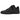 Adidas Forum Low Triple Black baskets vue latérale avec tige en cuir noir, sangle Velcro emblématique, lacets et semelle en caoutchouc noire