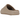 Adidas Yeezy Slide Pure Restock Pair baskets en vue inclinée, présentant la construction beige caractéristique en une pièce et la semelle crantée.