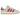 Adidas Campus 00s Crystal White Better Scarlet baskets vue latérale avec tige en cuir blanc, bandes rouges et lacets épais sur une semelle en gomme