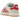 Adidas Campus 00s Crystal White Better Scarlet baskets en vue laterale avec tige en daim blanc et bandes rouges