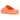 Adidas Yeezy Slide Enflame Orange baskets en vue latérale, présentées dans un coloris orange vif avec la semelle en mousse EVA crantée