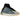 Adidas Yeezy QNTM Frozen Blue baskets en vue sous angle avec des détails bleus et noirs, une tige tissée et une semelle