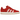 Adidas Campus 00s Better Scarlet Clear Pink baskets vue latérale avec empeigne en daim rouge, bandes en cuir blanc et semelle gomme épaisse