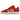 Adidas Campus 00s Better Scarlet Clear Pink baskets en vue latérale, avec tige en daim rouge, lacets blancs et bandes blanches emblématiques