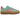 Adidas Gazelle Bold Pulse Mint Pink baskets de profil avec suède vert menthe, détails roses et la semelle plateforme en gomme épaisse