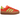 Adidas Gazelle Bold Solar Orange Solar Green baskets profil latéral avec tige en suède orange, trois bandes vertes et semelle plateforme épaisse.