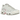 Nike Air Max Plus Summit White Pink Rise baskets vue latérale avec empeigne en mesh blanc, détails roses et structure ondulée emblématique.