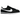Nike Cortez Textile Black White baskets vue latérale avec empeigne en textile noir, virgule swoosh blanche et semelle intermédiaire en mousse