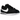 Nike Cortez Textile Black White baskets vue latérale avec empeigne en textile noir, Swoosh en cuir blanc et semelle intermédiaire blanche