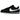 Nike Cortez Textile Black White baskets vue latérale classique avec empeigne en textile noir, swoosh et détails en cuir blanc et semelle en gomme.