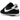 Nike Cortez Textile Black White baskets vue latérale avec empeigne en textile noir, swoosh en cuir blanc et semelle intermédiaire blanche