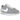 Nike Cortez Textile Flat Silver White baskets en vue angulaire avec empeigne en textile argenté, détails en cuir blanc et semelle intermédiaire classique.