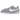 Nike Cortez Textile Flat Silver White baskets en vue angulaire, présentant une empeigne en textile argenté, des lacets blancs et une semelle crantée.