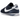Nike Cortez TXT Midnight Navy baskets vue latérale présentant une empeigne bleu marine, un swoosh blanc et la semelle rayée emblématique.