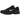 Nike P-6000 Black Black White baskets en vue angulaire avec empeigne en mesh noir, détails en cuir et semelle blanche amortissante