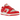 Nike Dunk Low Red Roses baskets en vue laterale avec une tige en cuir blanc, des details rouges et des lacets