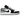 Air Jordan 1 Low SE Panda Toe baskets vue latérale avec un design classique en cuir noir et blanc, semelle intermédiaire blanche et bout perforé