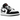 Air Jordan 1 Low SE Panda Toe baskets en vue latérale classique avec bout noir, base en cuir blanc et Swoosh noir sur le côté