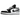 Air Jordan 1 Low SE Panda Toe baskets vue sous un angle, avec empeigne en cuir noir et blanc, logo Swoosh noir et semelle classique.