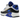 Baskets Nike Air Max 90 Khaki Racer Blue vue latérale avec empeigne en mesh kaki, détails en daim, swoosh bleu et unité Air visible au talon