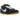 Nike Dunk Low Pro SB Black White Gum baskets vue latérale avec empeigne en cuir noir, virgule blanche et semelle en gomme.