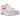 Nike Air Max 1 White Alchemy Pink baskets vue latérale avec empeigne blanche, garde-boue rose, swoosh classique et unité Air visible au talon.