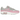 Nike Air Max 1 Pink Rise baskets vue latérale avec une empeigne blanche, des superpositions en daim rose et l'unité Air visible dans la semelle.