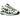 Nike P-6000 Fir baskets vue latérale avec empeigne en mesh blanc, détails verts, superpositions argentées et semelle en caoutchouc rétro