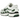 Nike P-6000 Fir baskets en vue angulaire avec détails en cuir vert, empeigne en mesh blanc et logo Nike visible sur le côté