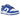 Nike Dunk Low White Hyper Royal (2025) baskets en vue latérale avec empeigne en cuir blanc épuré, empiècements bleus et semelle classique