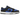 Nike Dunk Low Hyper Royal baskets vue latérale avec des empiècements en cuir bleu roi, des détails blancs, une semelle intermédiaire blanche