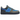 Nike Air Force 1 Low SP Stash baskets en vue laterale avec une tige grise, des lacets bleus et une semelle blanche