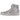 Jordan 1 Retro High OG Swarovski Vast Grey baskets de profil avec des cristaux gris scintillants, des lacets blancs et un col haut